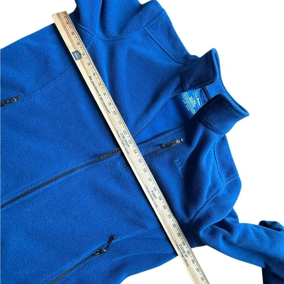 L.L. Bean men’s size large multi pocket front zip fleece sweatshirt. - Picture 4 of 9